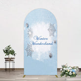 Lofaris Blue White Glitter Winter Wonderland Arch Backdrop